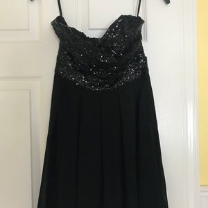 Black strapless dress